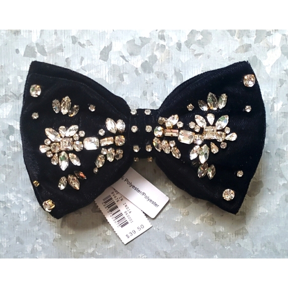 J.Crew Velvet bow clip with crystals - Picture 1 of 4